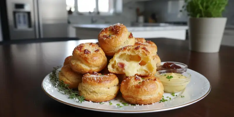 Gougères Dorées aux Lardons et Comté