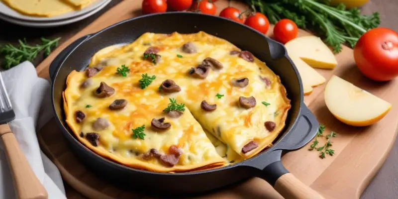 Omelette Raclette Gourmande aux Champignons
