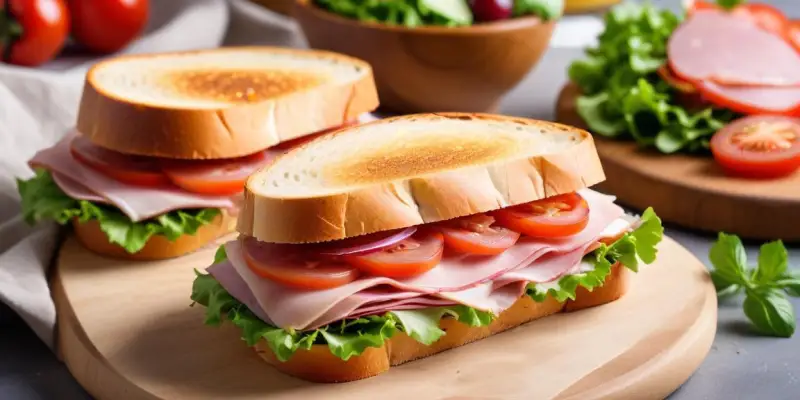 Sandwich Rustique au Jambon de Pays et Salade Fraîche
