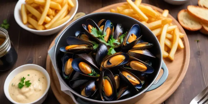 Moules marinières et frites maison