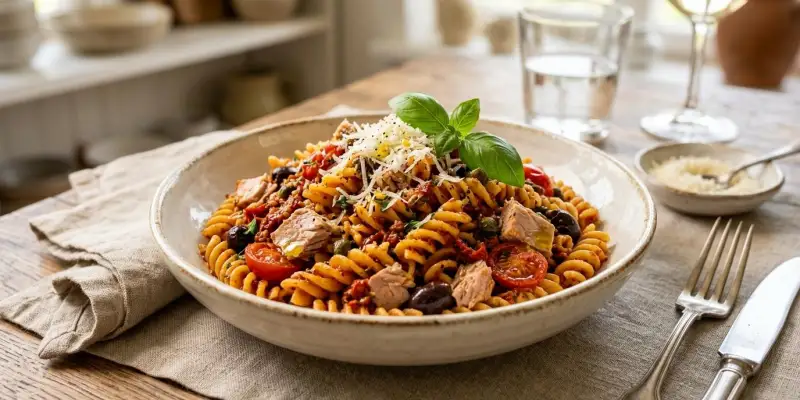 Fusilli au Thon et Pesto Rosso Méditerranéen