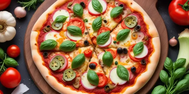 Pizza aux légumes de saison