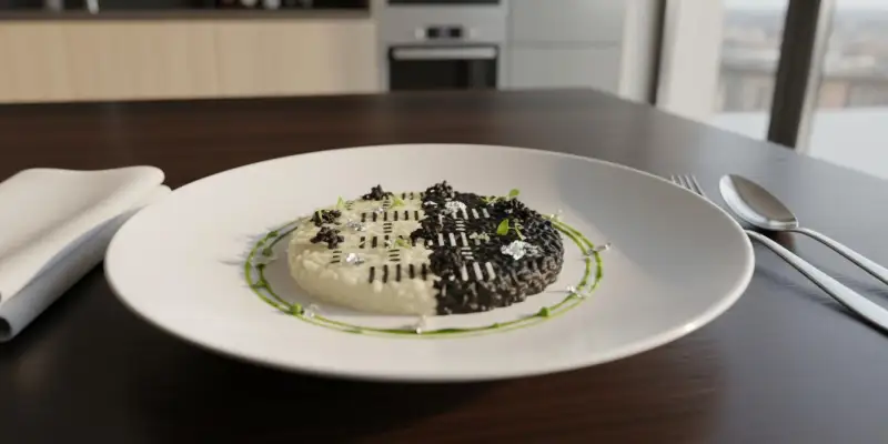 Risotto Noir et Blanc en Code Binaire