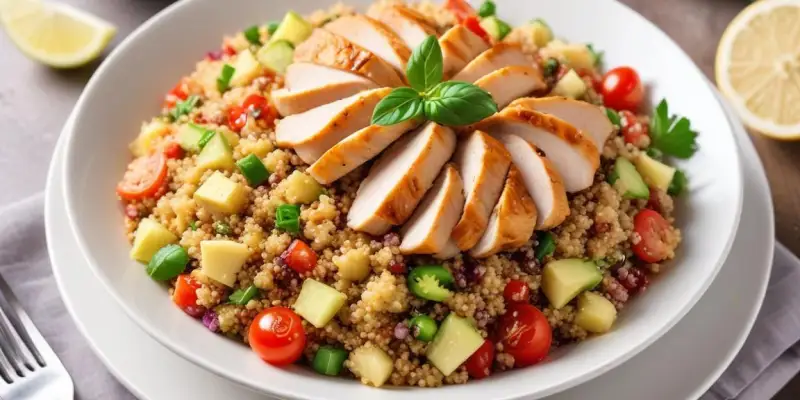 Salade de quinoa au poulet mariné