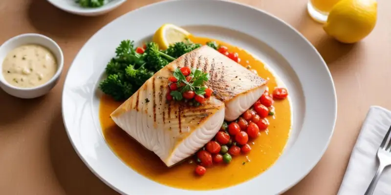 Barramundi poêlé, sauce vierge citronnée