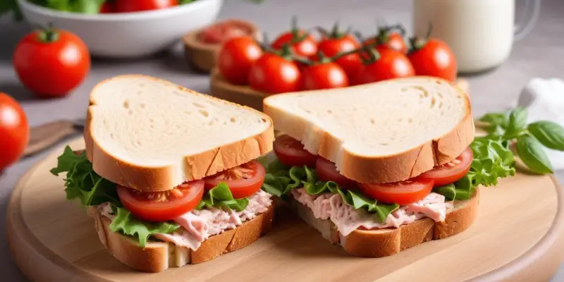 Sandwich au Thon Léger, Salade et Tomate
