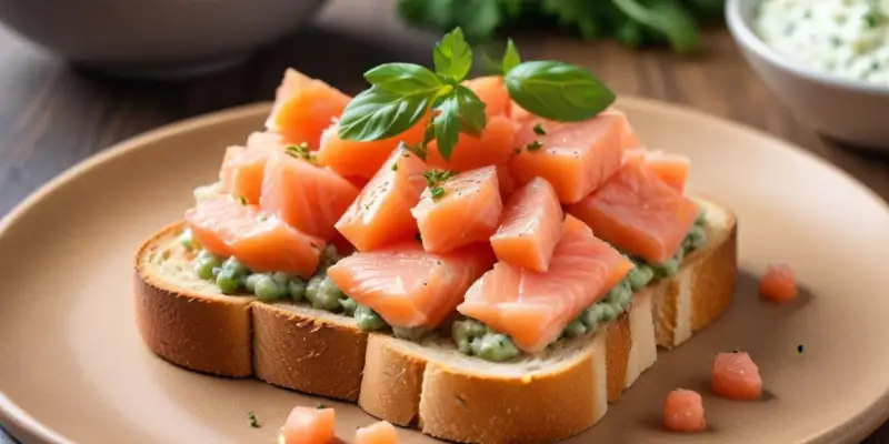 Tartare de saumon sur toast croustillant