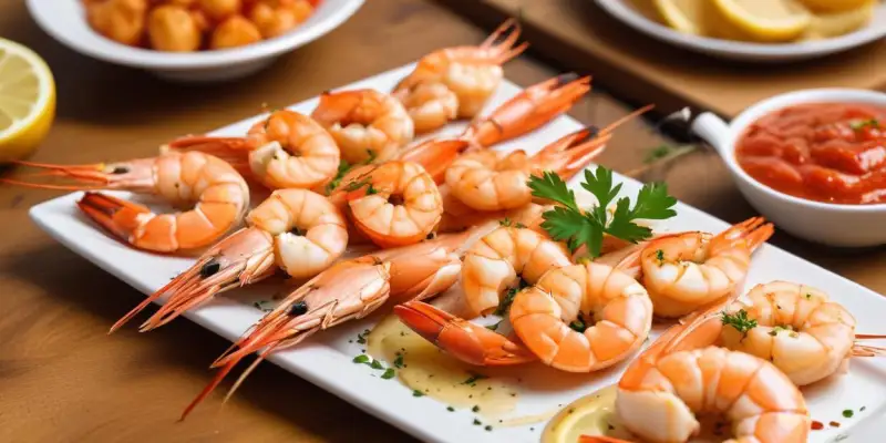 Brochettes de crevettes marinées
