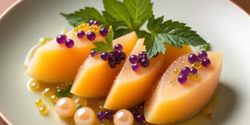 Perles de Melon Marinées au Shiso et Yuzu