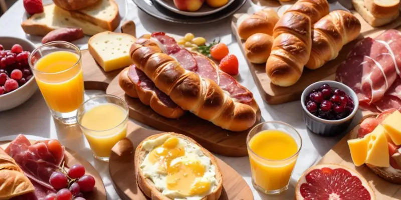Brunch Gourmand : Viennoiseries, Jus Frais, Charcuterie et Fromage