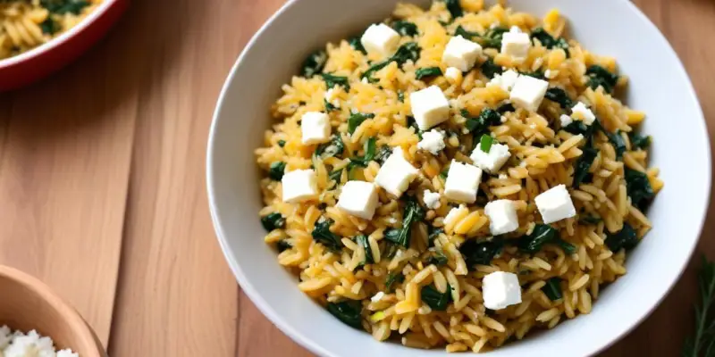 One Pot Riz Crémeux aux Épinards et Feta