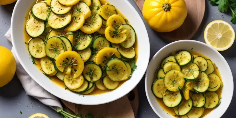 Courgettes marinées au citron et origan