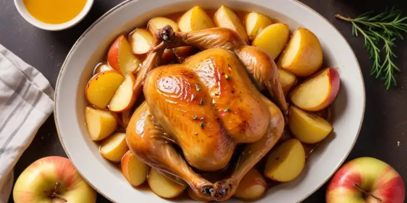 Poulet rôti miel-moutarde et pommes de terre