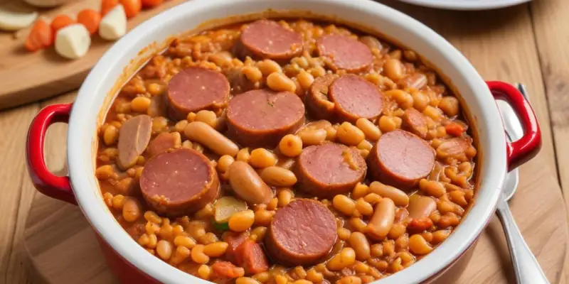 Cassoulet Express aux Saucisses de Toulouse et Confit de Canard