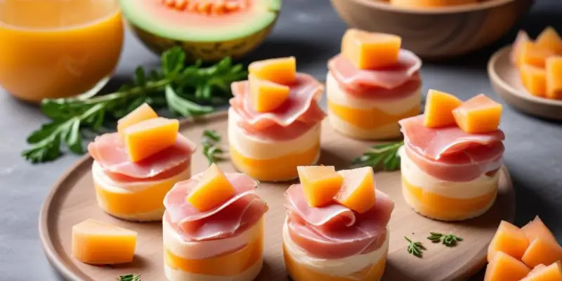 Verrines de Jambon Cru et Melon