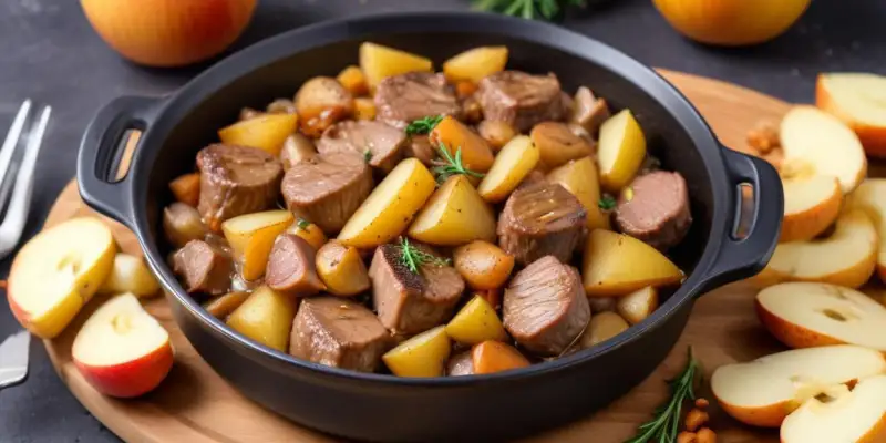 Sauté de veau aux champignons d'hiver et pommes de terre grenaille au Cookeo