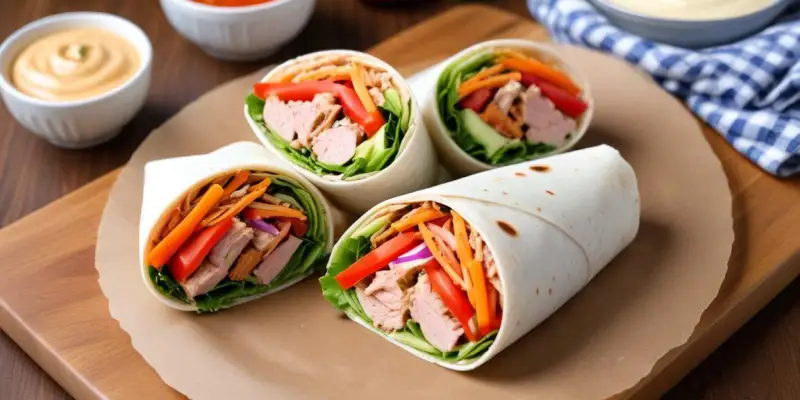 Wrap au Thon, Crudités et Sauce Yaourt