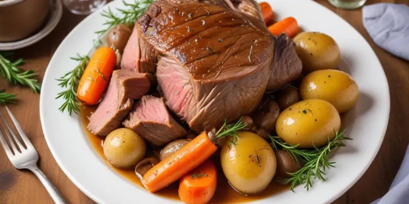 Gigot d'agneau rôti au thym