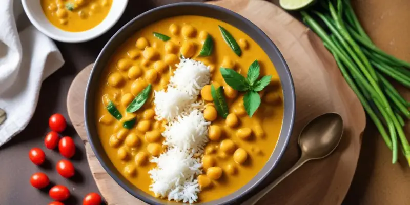 Curry Végétalien aux Haricots Blancs et Lait de Coco