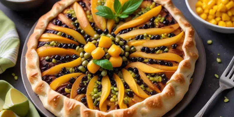 Galettes de Riz Noir aux Perles de Mangue et Éclats de Pistache