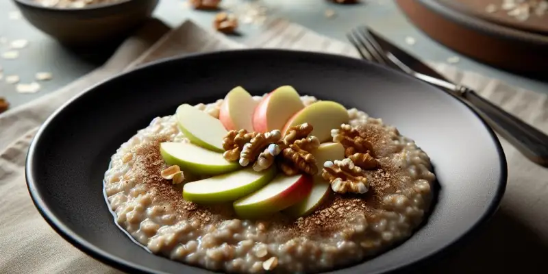Porridge d'avoine aux pommes et noix