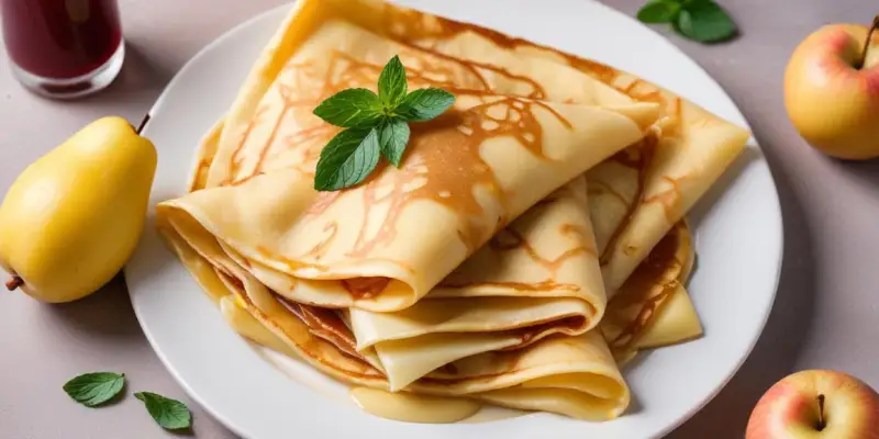 Crêpes à la farine de sarrasin avec compote de pommes
