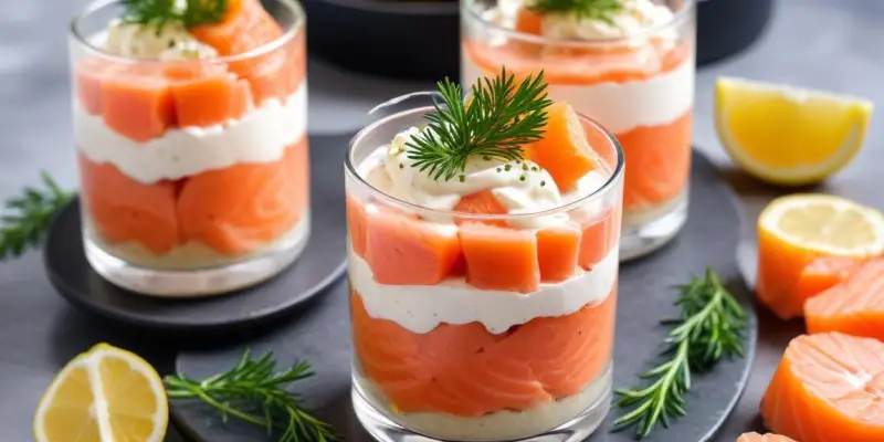 Verrines de Saumon Fumé et Crème d'Aneth