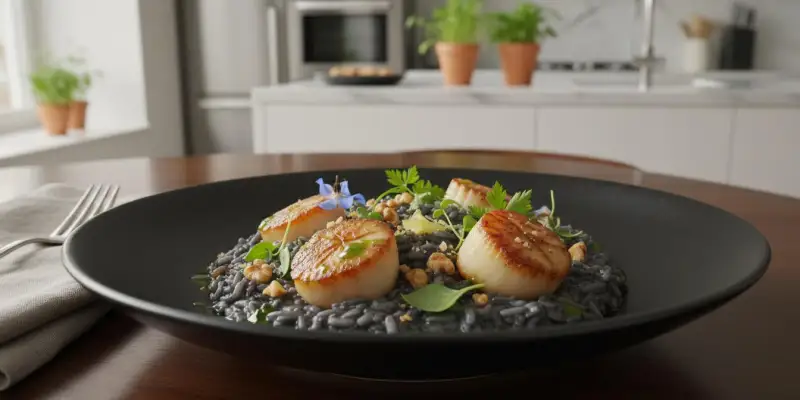 Risotto Sombre aux Noix de Saint-Jacques