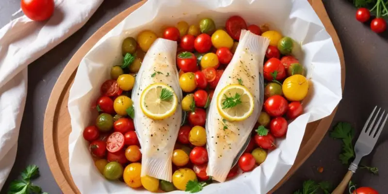 Papillote de Poisson aux Courgettes et Tomates Cerises
