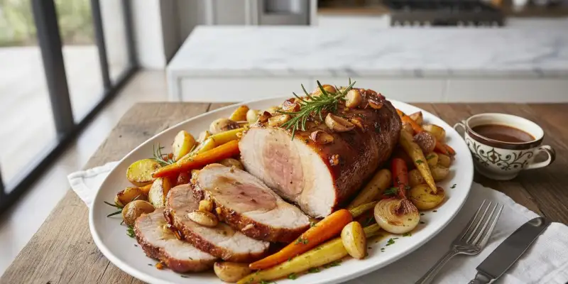 Rôti de Porc Traditionnel à l'Ail et au Romarin