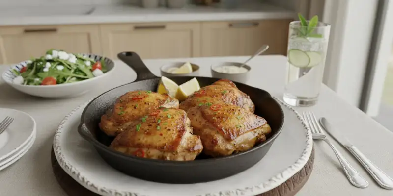 Hauts de cuisse de poulet sans peau savoureux à l'Air Fryer