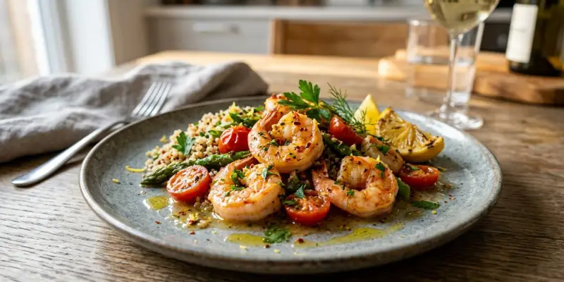 Poêlée de Crevettes Protéinée à l'Ail et au Citron