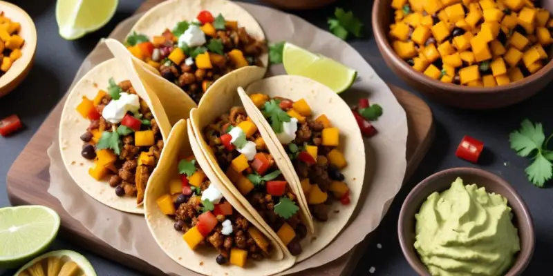 Tacos Végétariens à la Courge Butternut et Épices Mexicaines