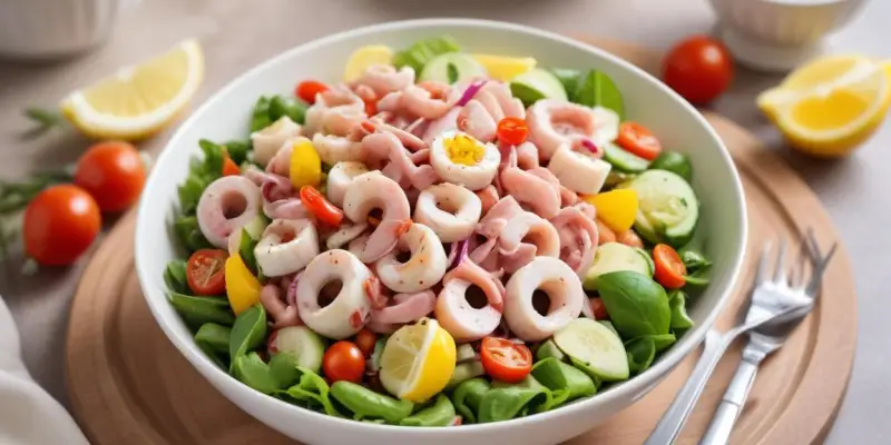 Salade tiède de poulpe aux premiers légumes et condiment citronné
