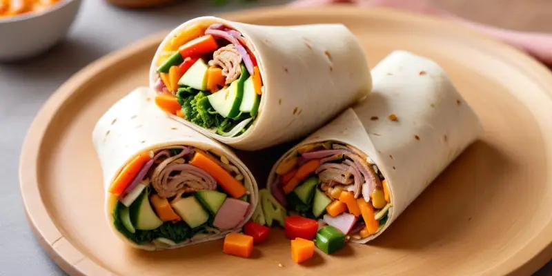 Wrap au Porc Caramélisé et Légumes Aigre-Doux