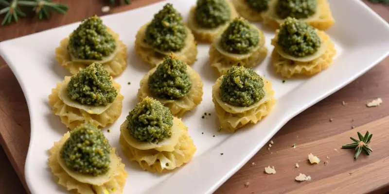 Mini Sapins Feuilletés Pesto & Parmesan