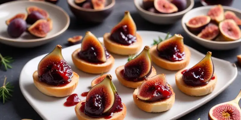 Canapés festifs au magret de canard et confiture de figues