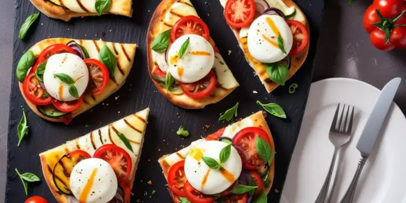 Pinsa Végétarienne aux Légumes Grillés et Mozzarella