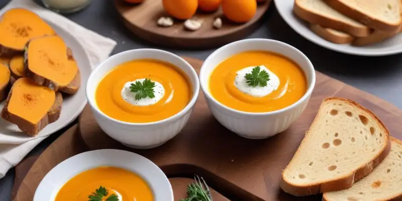 Velouté de Potimarron Rôti et Tartines Croustillantes au Chèvre