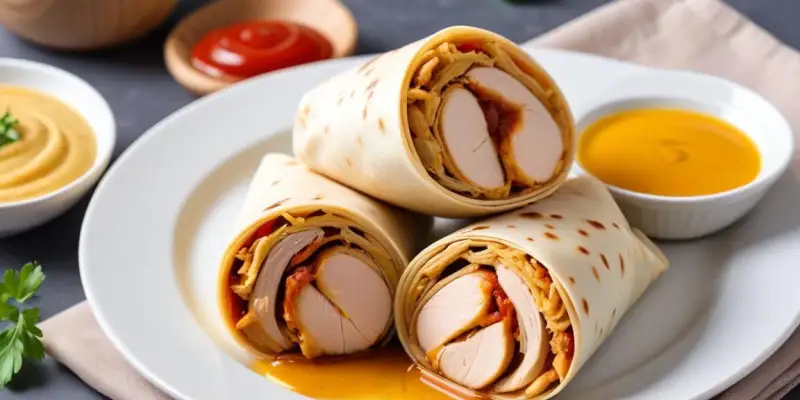 Wrap au Poulet Pané et Sauce Moutarde-Miel