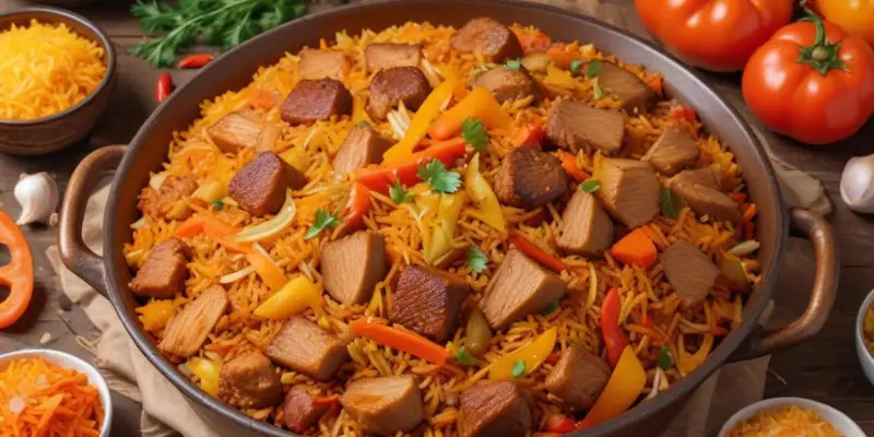 Plov traditionnel d'Asie centrale