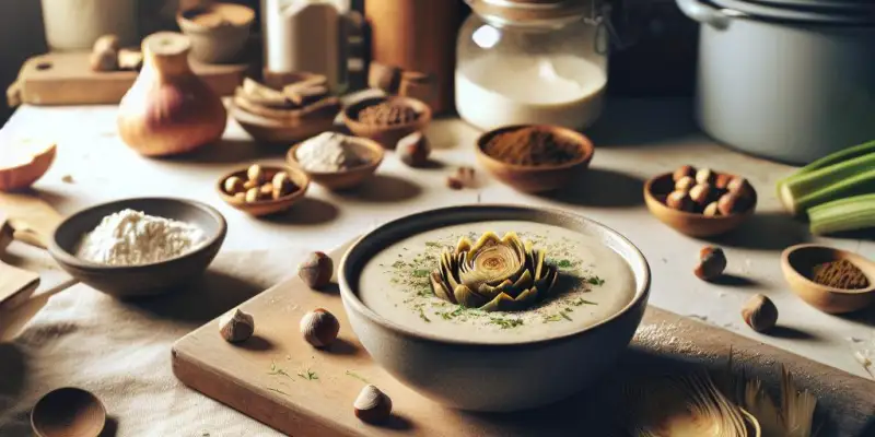 Velouté de topinambour et noisettes