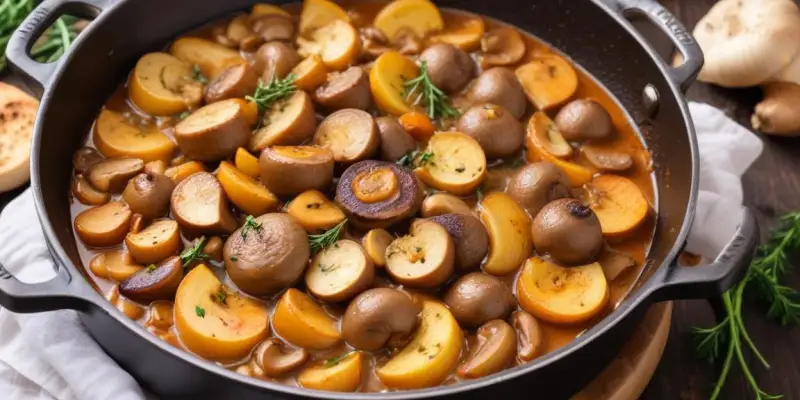Sauté de dinde à la moutarde et aux champignons (One-Pot)
