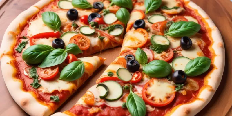 Pizza maison aux légumes du soleil