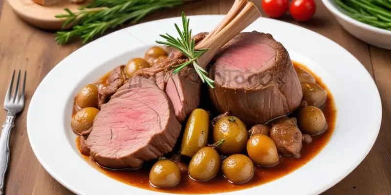 Gigot d'agneau rôti à l'ail et au romarin