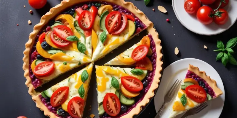 Tarte fine aux légumes d'été et fromage frais