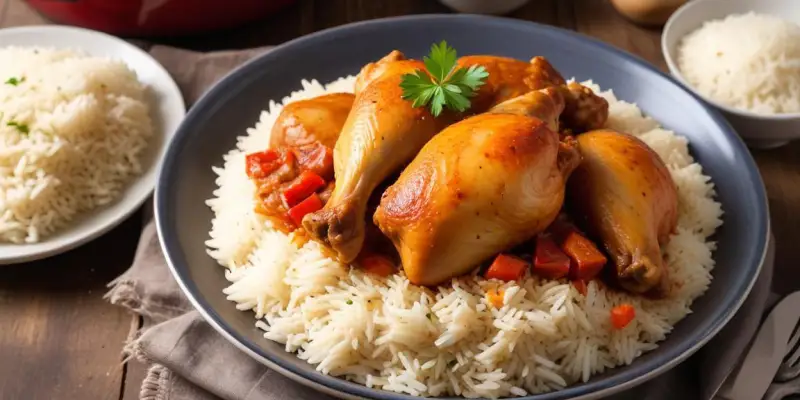 Poulet Basquaise Traditionnel et son Riz