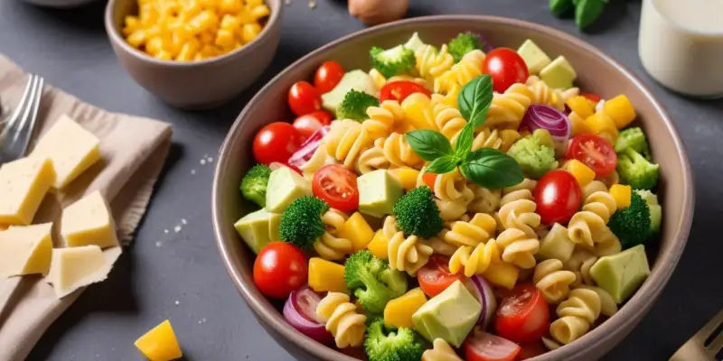 Salade de pâtes aux légumes frais