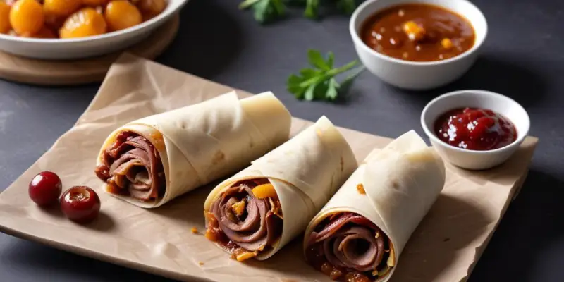 Wrap au Canard Confit et Chutney d’Oignons