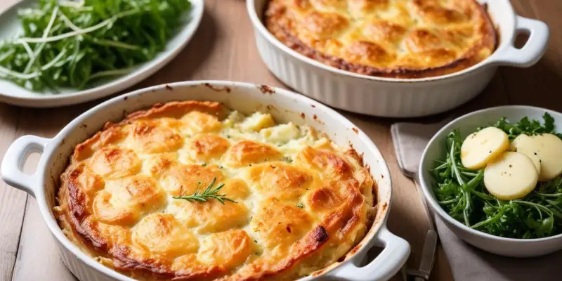 Rôti de Porc aux Herbes, Gratin Dauphinois et Salade Verte